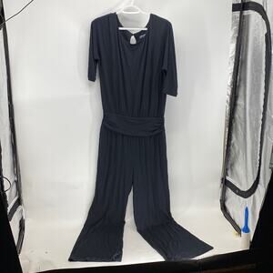Soft Surroundings Toujours Charcoal black Jersey Knit Jumpsuit size S